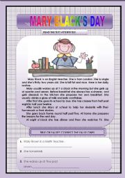 English Worksheet: MARY BLACKS DAY