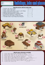 English Worksheet: Buildings ,jobs and places