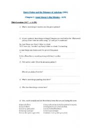 English Worksheet: Harry Potter and the prisoner of Azkaban Chapter 2 Aunt Marges Big Mistake