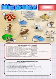 English Worksheet: Buildings,jobs and places (part 2)