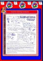English Worksheet: New year�s resolutions