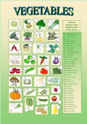 English Worksheet: VEGETABLES