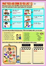 English Worksheet: What food and drink do you like? (Part 2)