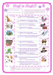 English Worksheet: Must or mustnt(+ Key)