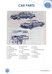 English Worksheet: CAR PARTS