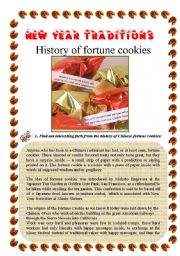 English Worksheet: Chinese New Year fortune cookies