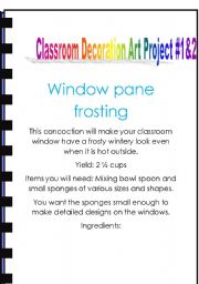 English worksheet: Window painting for you classroom fun festive for all seasons
