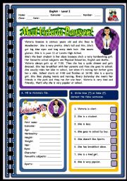 English Worksheet: MEET VICTORIA DAWSON - 2 PAGES