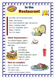 English Worksheet: Ordering your meal in a restaurant