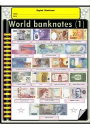 English Worksheet: The most beautiful world Banknotes (1)