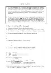 English Worksheet: turn the television off during mealtimes