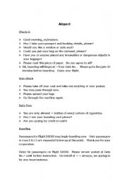English Worksheet: Airport - Vocab for role-play