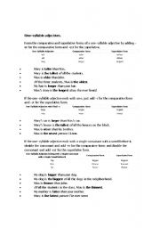 English Worksheet: COMPARATIVE AND SUPERLATIVE