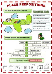 English Worksheet: PLACE PREPOSITIONS