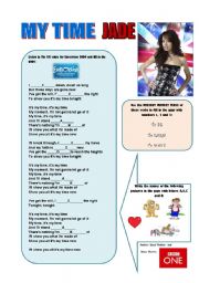 English Worksheet: UK 2009 EUROVISION ENTRY: MY TIME(JADE)