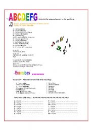 English Worksheet: A Youre adorable - song lyrics