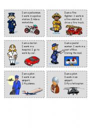 English Worksheet: jobs speaking cards