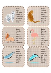 Wild animals speaking cards