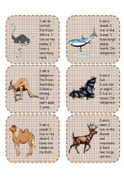 Wild animals speaking cards