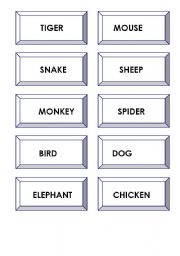 English Worksheet: memory game - the flash-cards are already uploaded