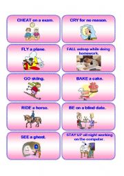 English Worksheet: HAVE YOU EVER....? practice cards 2/2