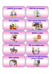 English Worksheet: HAVE YOU EVER....? practice cards 2/2