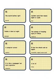 English Worksheet: Alphabet game -Letter M