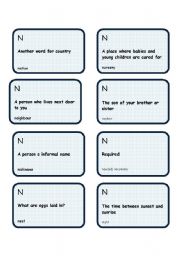 English Worksheet: Alphabet game -Letter N
