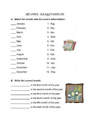 Months - Abbreviations and Ordinal Position