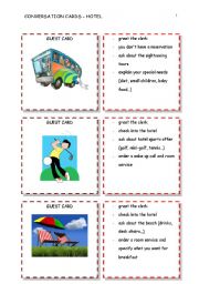 English Worksheet: CONVERSATION CARDS - hotel 4