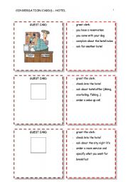 English Worksheet: conversation cards - hotel 5