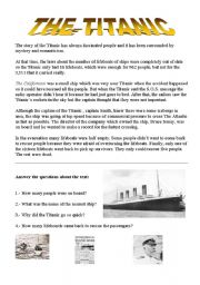 English Worksheet: THE TITANIC