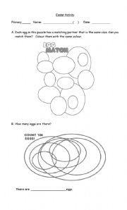 English worksheet: Easter worksheet for P.1,2