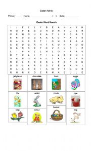 English worksheet: Easter worksheet for P.3,4