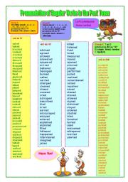 English Worksheet: Pronunciation of Regular Verbs in the Past