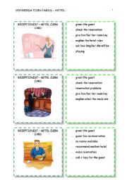 English Worksheet: conversation cards - hotel 5
