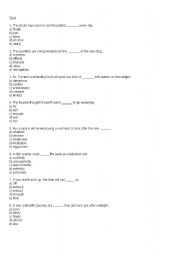 English worksheet: Word test 1