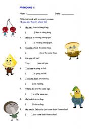 English Worksheet: PRONOUNS 2