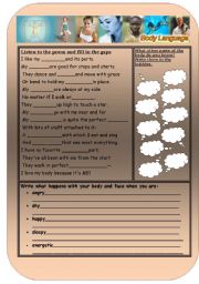 English Worksheet: Body language worksheet