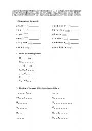 English Worksheet: Months and days