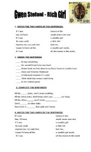 English Worksheet: GWEN STEFANI - Rich Girl