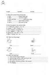 English Worksheet: present continuous tense