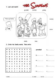 English Worksheet: Family