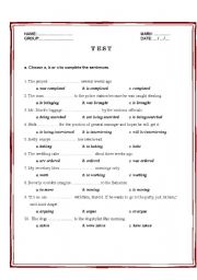 English worksheet: Test mixed 2 pages