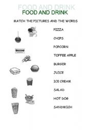 English worksheet: FOOD ANF DRINK for kids!