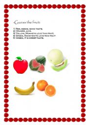 English worksheet: Fruits