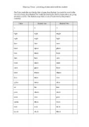 English Worksheet: GAME:PRACTISE RYTHM IN PAIRS!