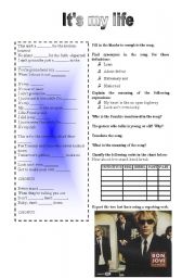 English Worksheet: Its my life by Bon Jovi