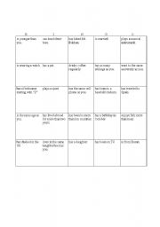 English Worksheet: Bingo Icebreaker