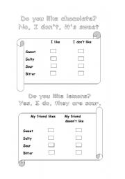 English Worksheet: Do you like? tastes